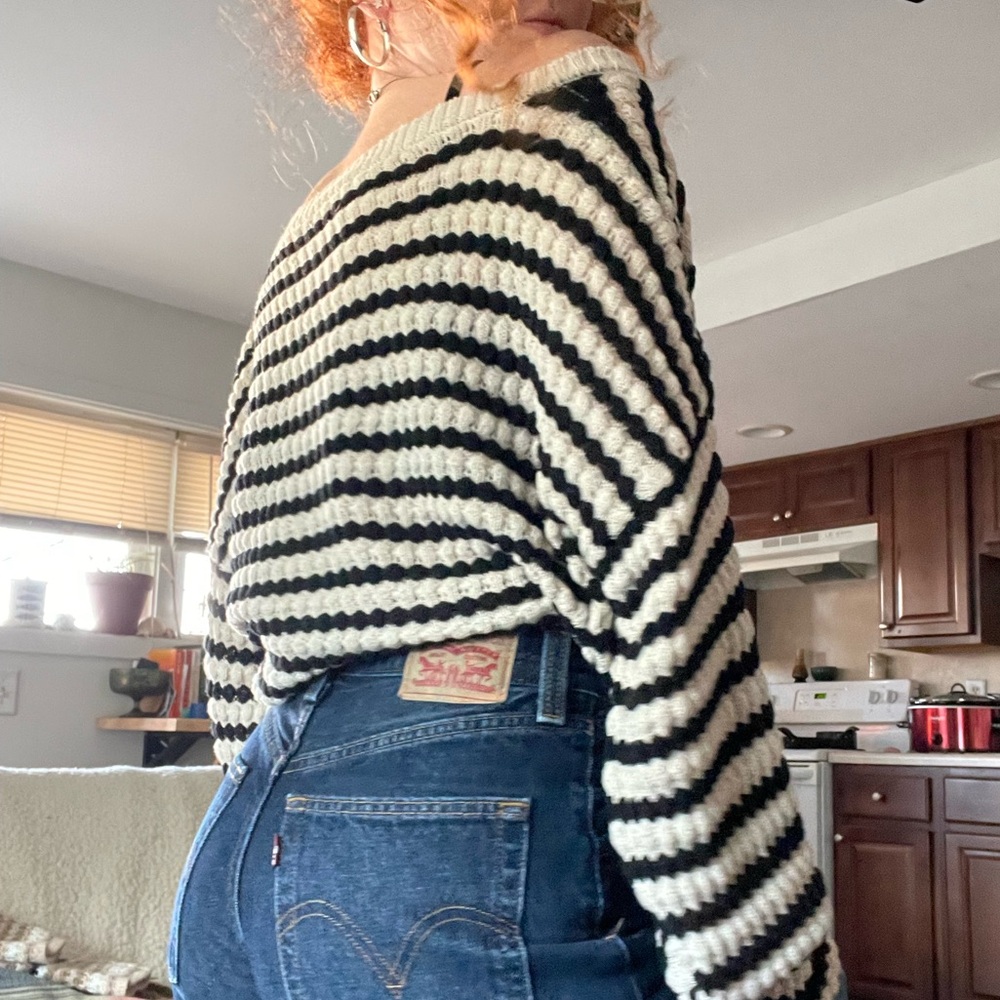 Striped knit sweater